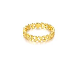 Heart Linked Stackable Ring Gold Plated