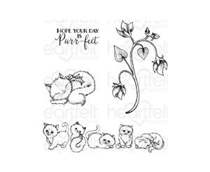 Heartfelt Creations - Cling Rubber Stamp Set - Purring & Playful 1 To 5.5in