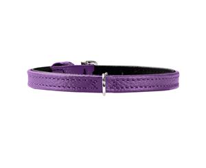 Hunter Tiny Petit Leather Dog Collar Small Breeds - Violet/Black