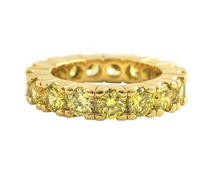 Iced Out Bling Micro Pave Ring - ETERNITY canary gold