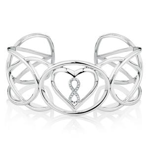 Infinitas Cuff with Diamonds in Sterling Silver