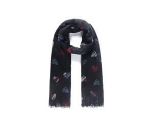 Intrigue Womens/Ladies Heart Print Embellishment Scarf (Black) - JW468