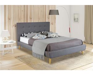 Istyle Furntree Queen Bed Frame Fabric Grey