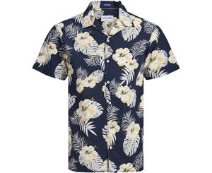 Jack & Jones Men's Cole Short Sleeve Shirt Sky Captain Navy