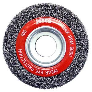 Josco 100 x 25mm Multi-Bore HD-Steel Crimped Wire Wheel Brush