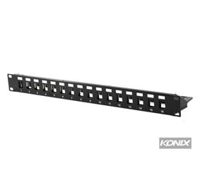 Konix 16 Port Unloaded Shielded Patch Panel