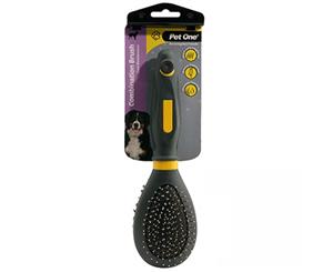 Large Combination Bristle & Metal Pin Brush Removes Lightly Tangled Fur (Pet One)