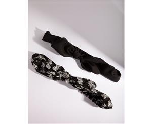 Lovisa Black White Printed Headband 2 Pack