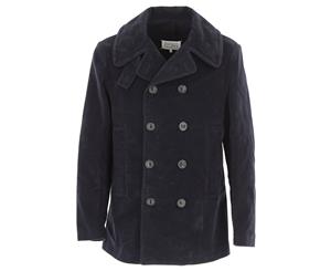 MAISON MARGIELA MEN'S BLUE COTTON COAT