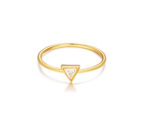 Mabel Bezel Set Triangle Ring in Sterling Silver Gold Plated