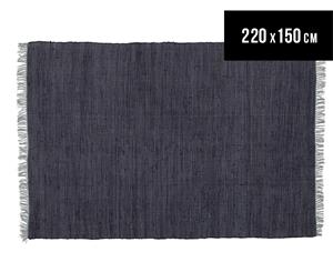 Maple & Elm 220x150cm Summer Fringe Cotton Rug - Navy