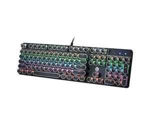 Mechanical Gaming Keyboard Tactile Blue Switch Rgb Led 104 Key Usb Windows - Black