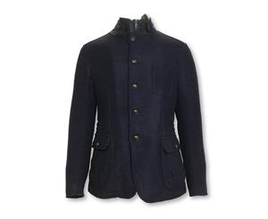 Men's Gcr Boiled Wool Jacket With Removable Padding In Navy Blue