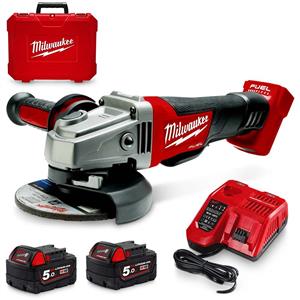 Milwaukee 18V Brushless 5.0Ah Fuel 125mm Angle Grinder Kit M18CAG125XPD502C