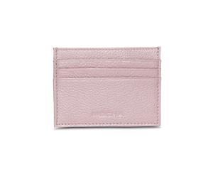 Mocha Leather Card Holder - Blush