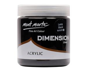 Mont Marte Dimension Acrylic Paint 250ml Pot - Lamp Black