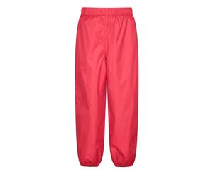 Mountain Warehouse Kid Waterproof Fleece Lined Kids Trousers Overtrousers - Red