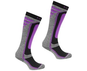 Nevica Women Meribel 2 Pack Ski Socks Ladies - Purple/Grey