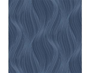 Orla Wave Glitter Wallpaper Blue Muriva 153105