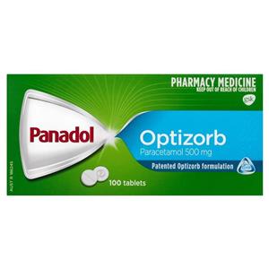 Panadol with Optizorb Paracetamol Pain Relief Tablets 500mg 100