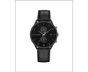 Paul Hewitt Chrono Black Case Black Sunray & Silver Dial Black Leather Strap