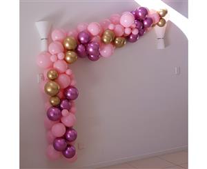 Pink Mauve Gold Balloon Garland Kit 4m