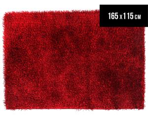 Plush Tufted 165 x 115cm Shag Rug - Red