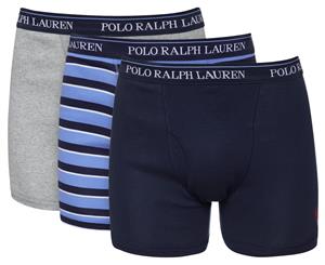 Polo Ralph Lauren Men's Classic Fit Boxer Briefs 3-Pack - Bermuda Stripe/Heather/Blue