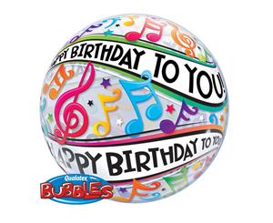 Qualatex 22 Inch Music Notes Birthday Balloon (Multicoloured) - SG4369