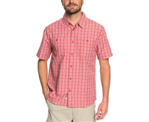 Quiksilver Mens Plaid Regular Fit Button-Down Shirt