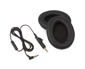 REYTID Replacement Audio Cable & Ear Cushion Kit Compatible with Bose QC15 QuietComfort 15 Headphones - Black - Black