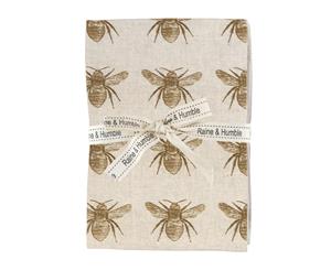 Raine & Humble Abby Bee Recycled Cotton 4-Piece Napkin Set Mustard