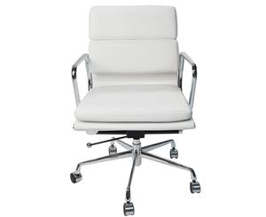 Replica Eames Low Back Soft Pad Management Desk / Office Chair - White