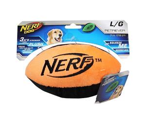 Retriever Plush Soft Football Dog Toy - Orange - Large 17cm (NERF)