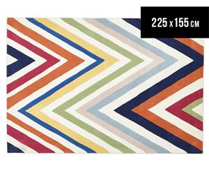 Rug Culture 225x155cm Gold Collection Modern Tropical Chevron Rug - Multi