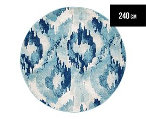 Rug Culture 240x240cm Mirage Whimsical Round Rug - Blue