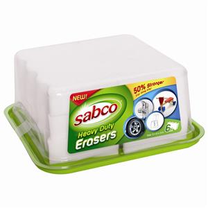 Sabco Heavy Duty Eraser Pad Cleaning Sponge - 6 Pack