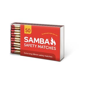 Samba 90mm Fire Ignition Safety Matches - 50 Pack