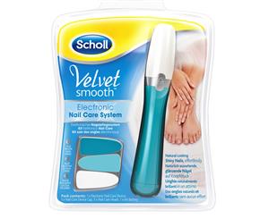Scholl Velvet Smooth Electronic Nail Care System - Blue