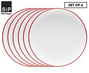 Set of 6 Salt & Pepper 20cm Pop Side Plate - Red