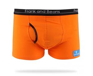 Single - Boxer Briefs Frank and Beans Underwear Mens Cotton S M L XL XXL Trunks - Orange