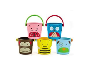 Skip Hop Explore & More Zoo Stack & Pour Buckets Kids Bath Toy