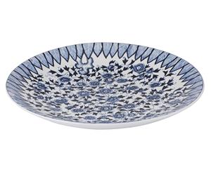 Soc Home Allington Ceramic Multipurpose Stylish Round Platter Indigo/White