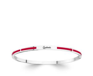 St Louis Cardinals Bangle Bracelet For Women In Sterling Silver Design by BIXLER - Sterling Silver