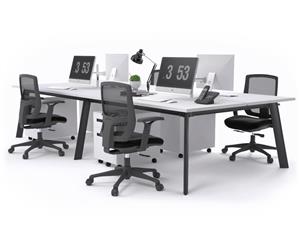 Switch - 4 Person Workstation Black Frame [1200L x 800W] - white none