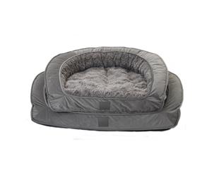 T&S Designer Portsea Lounge Dog Bed Grey