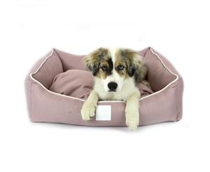 T&S Isleep Pink Linen Designer Dog Bed