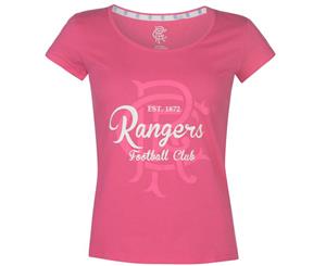 Team Women FC Crest Print T Shirt Tee Top Ladies - Pink