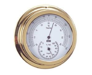 Thermometer Hygrometer Combo Polished Brass Boat Marine