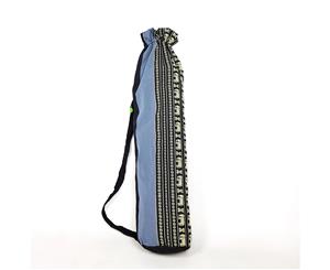 Yoga Mat Bag Exercise Carrier Strap Shoulder Sling Gym Carry Bag Thai Boho style - Blue Elephant